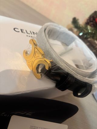 Cintura Celine Triomphe Oro Nero
