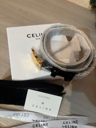 Cintura Celine Triomphe Oro Nero