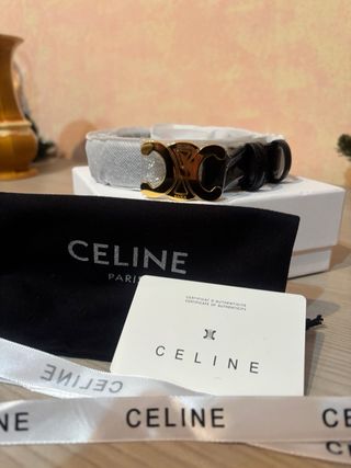 Cintura Celine Triomphe Oro Nero