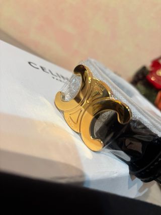 Cintura Celine Triomphe Oro Nero