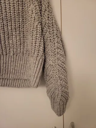 Jersey gris cuello alto lana