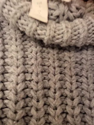 Jersey gris cuello alto lana