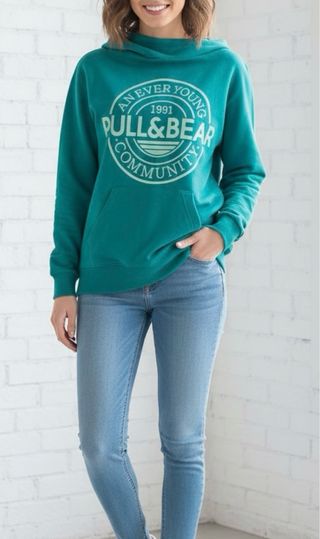 Sudadera Pull&Bear Verde Talla M