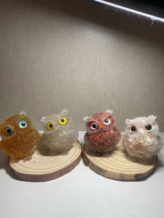 Gufo decorativo in minerali