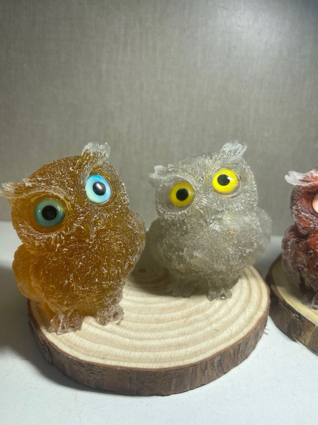 Gufo decorativo in minerali