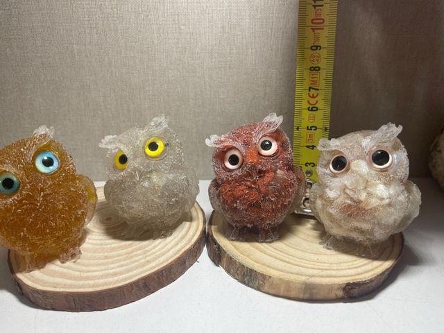 Gufo decorativo in minerali