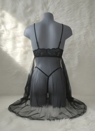 Conjunto Lenceria Negro Talla S/M