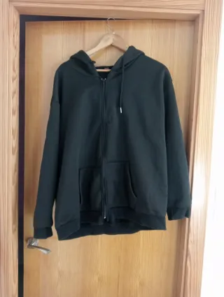 Chaqueta Negra con Cremallera Talla XXL