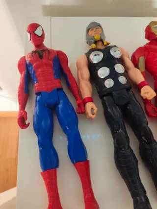 Lote Muñecos Marvel Spiderman, Thor, Iron Man