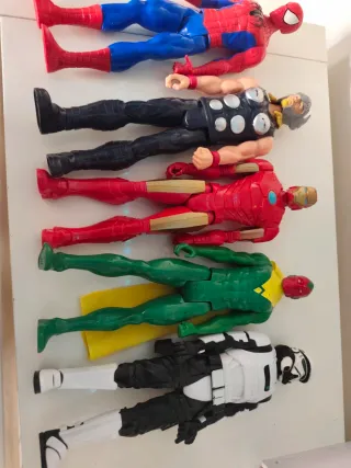 Lote Muñecos Marvel Spiderman, Thor, Iron Man