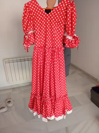 Vestido Gitana Niña Lunares Rojo y Blanco