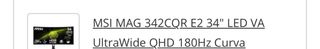 MSI MAG 342CQR E2 34 QHD 180Hz Curva
