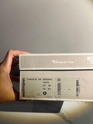 Sandalias Tamaris tacón blanco brillantes