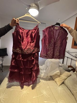 conjunto de 3 piezas + chaqueta transparente