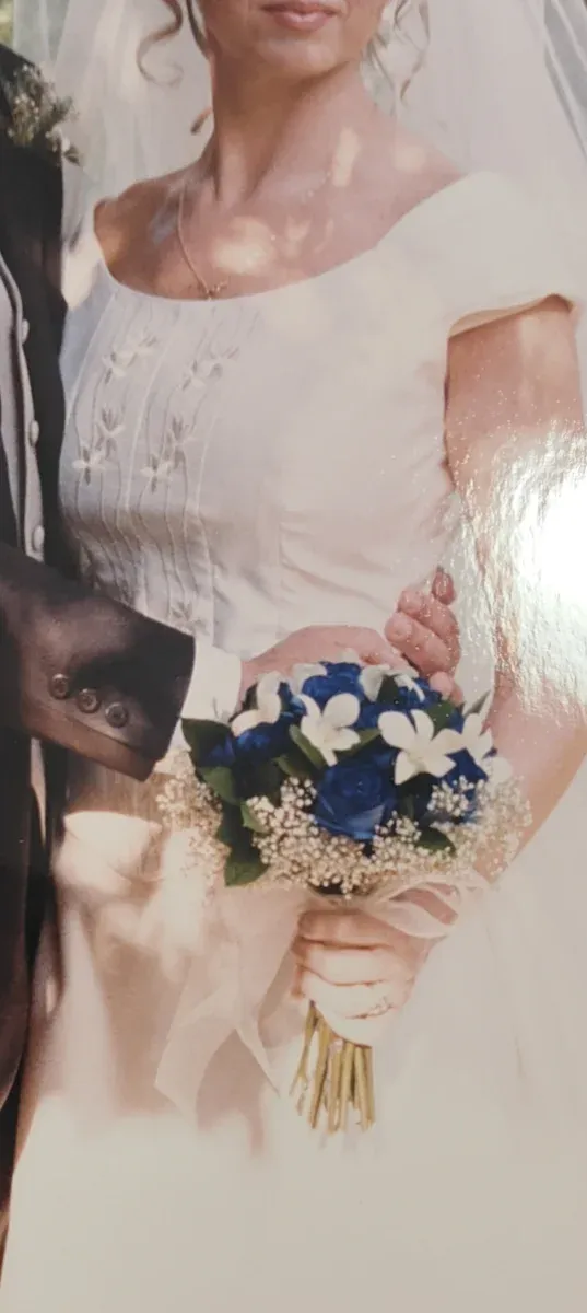 Vestido Novia bordado blanco roto T 40/42