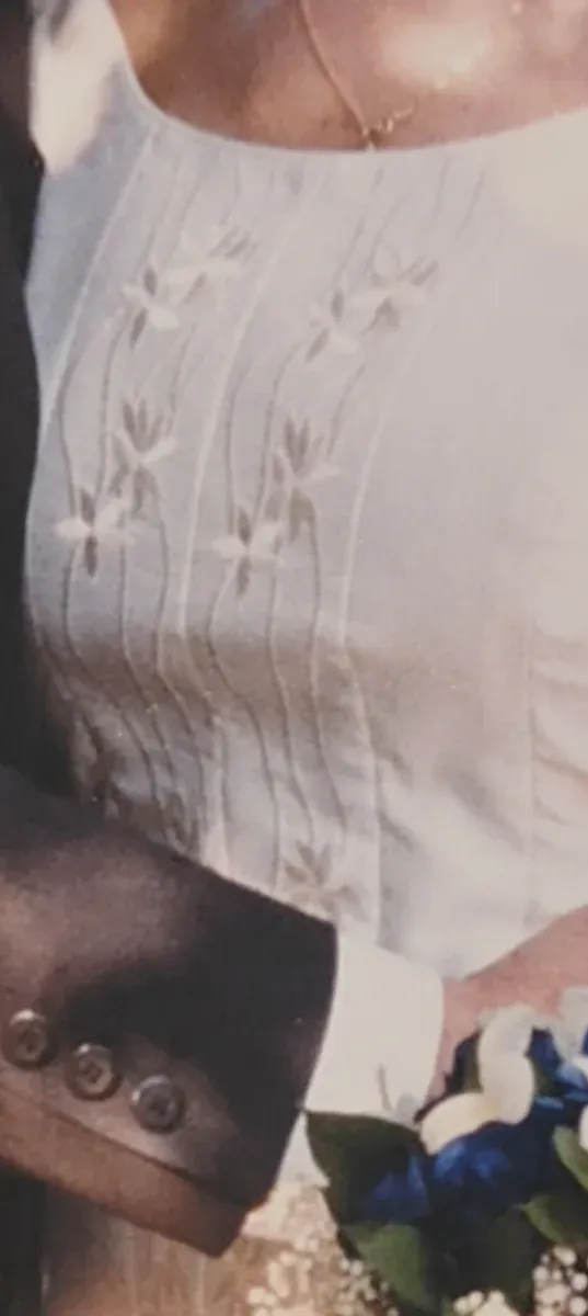 Vestido Novia bordado blanco roto T 40/42