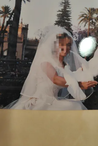 Vestido Novia bordado blanco roto T 40/42