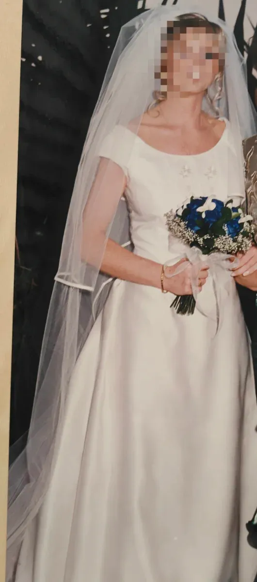 Vestido Novia bordado blanco roto T 40/42