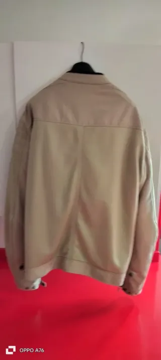 Chaqueta de moto beige