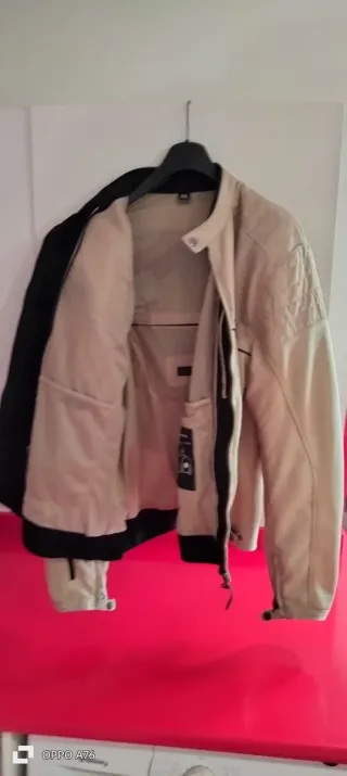 Chaqueta de moto beige