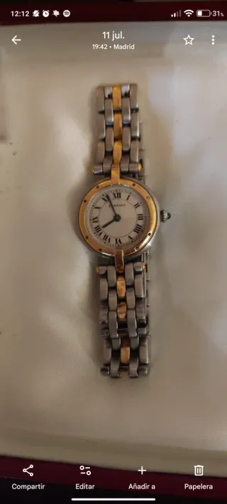 Reloj Cartier Panthère Vendôme Oro/acero
