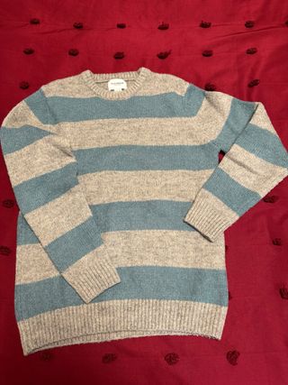 Jersey Pull&Bear rayas hombre azul/gris
