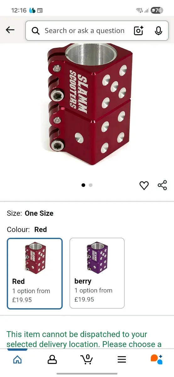 Abrazaderas SLAMM SCOOTERS para patinete