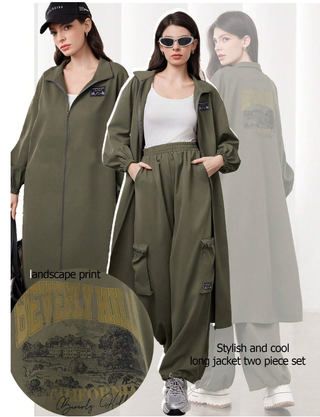 Conjunto verde militar chaqueta y pantalón