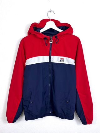 Chaqueta Cortavientos Fila Retro Y2K Azul Roja