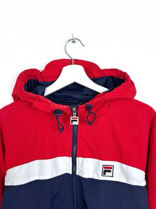 Chaqueta Cortavientos Fila Retro Y2K Azul Roja