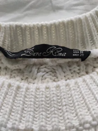 Jersey Zara punto blanco rombos