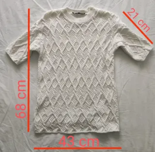 Jersey Zara punto blanco rombos