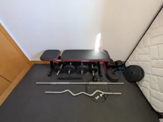 Set pesas. Entrenamiento en casa.