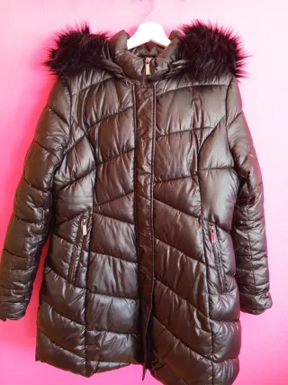 Plumífero tres cuartos negro