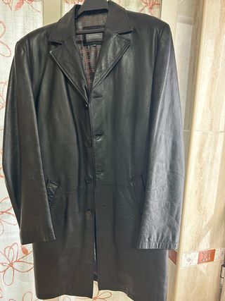 Chaqueta Cuero Negro 3/4 Hombre Talla L Easy Wear