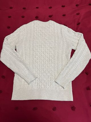 Jersey Selected beige trenzado hombre