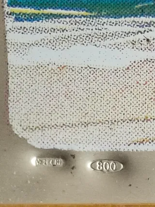 Quadretto Argento 800 Vintage Cornice Legno