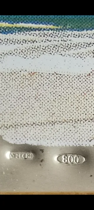 Quadretto Argento 800 Vintage Cornice Legno