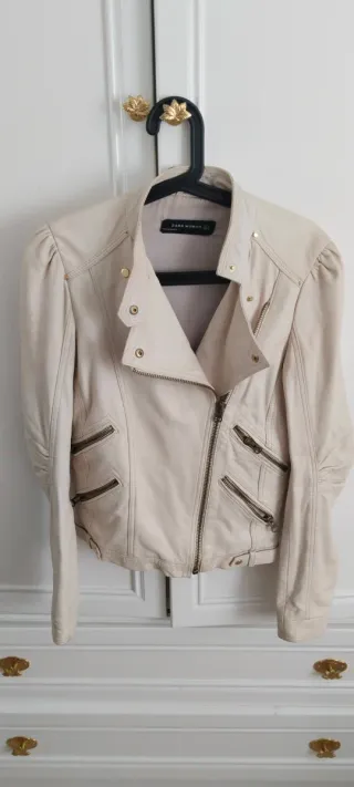 Chaqueta Zara Beige Mujer