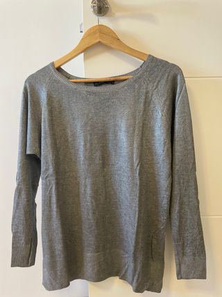 Jersey gris manga larga