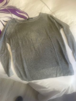 Jersey gris manga larga