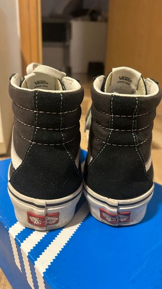 Vans Sk8-Hi Plataforma Ante Negro Blanco