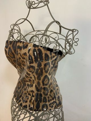【By Esme Rose】Corsé lentejuelas de leopardo (XS)