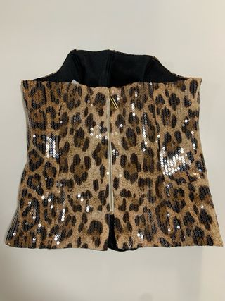【By Esme Rose】Corsé lentejuelas de leopardo (XS)