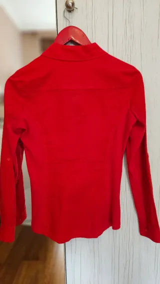Camisa Mango Roja Manga Larga