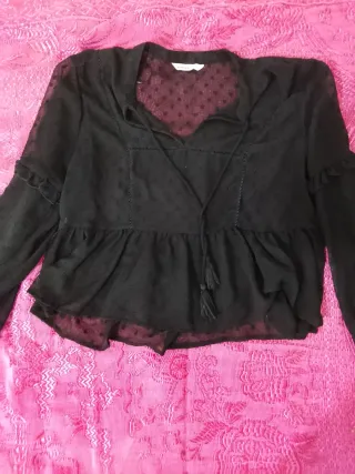 Blusa Stradivarius Talla S Negra