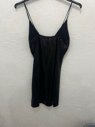 Vestido lentejuelas negro nuevo con etiquetas