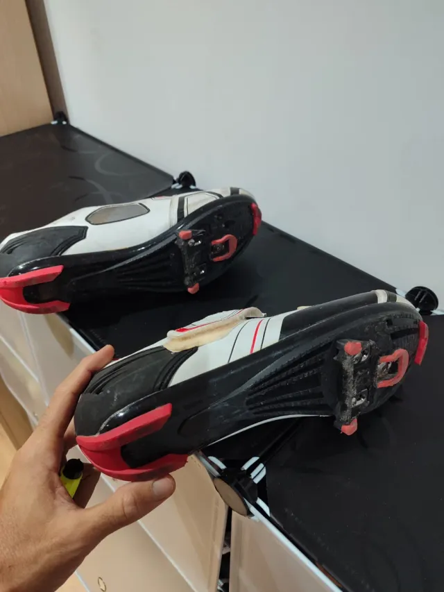 Zapatillas Ciclismo Carretera Blancas talla 46-47