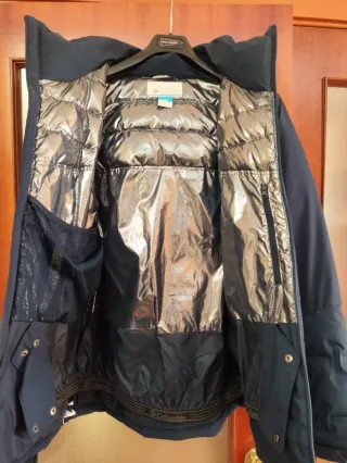 Anorak Columbia Plumas Montaña Esquí azul