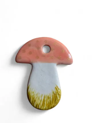 4 Funghi da Appendere con Pallini Oro.